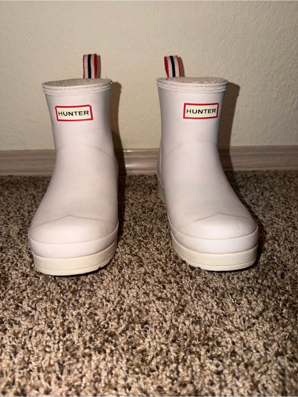 Hunter White Waterproof Rain Boots